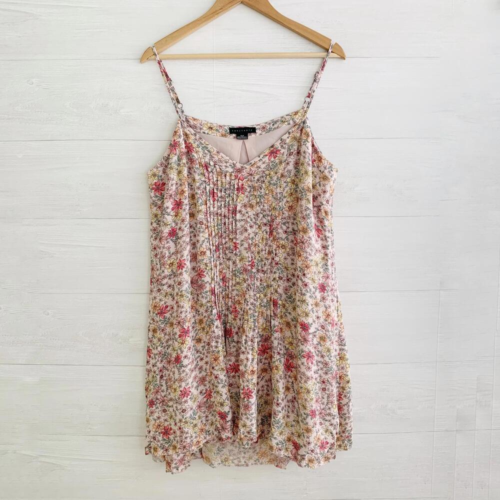 Sanctuary - Pale pink floral pleated cami mini dress, XLP
